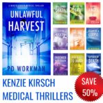 kk 1-10 grid | pdworkman.com grid showing Kenzie Kirsch Medical Thrillers 1-10