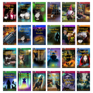 grid showing Reg Rawlins books 1-24 Paranormal Cozy Mystery Urban Fantasy