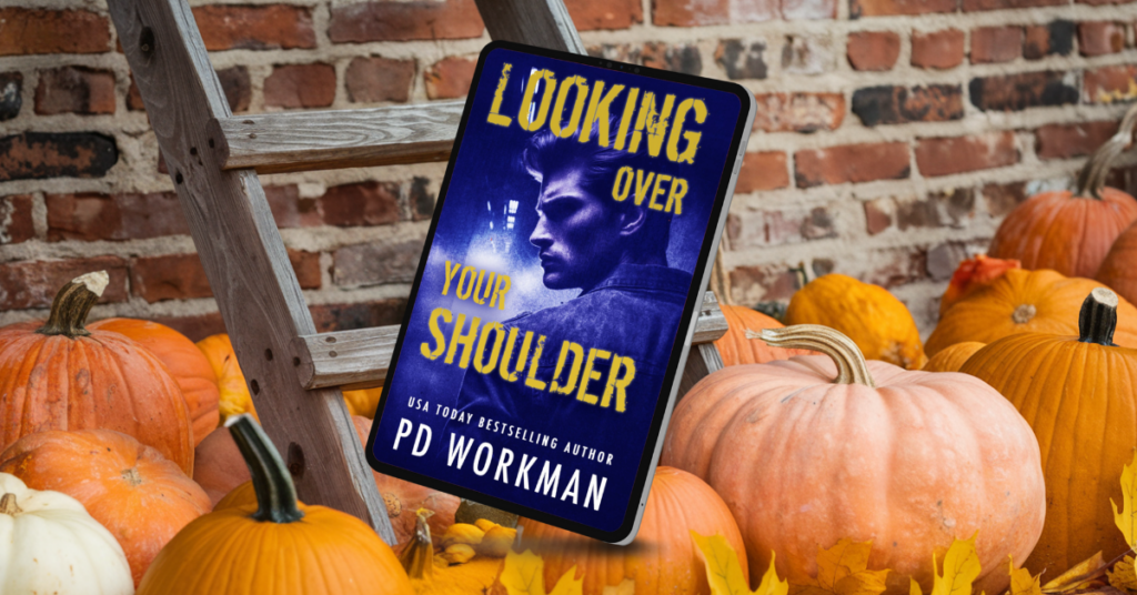 looking over your shoulder ebook with pumpkins in background 