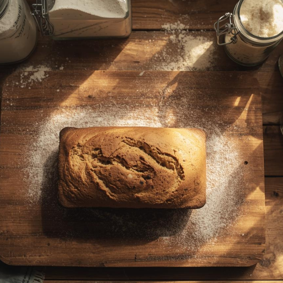 Small Town Secrets - a rustic loaf on wooden board