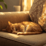 cozy mystery square 4 | pdworkman.com orange cat curled up on couch in cozy mystery