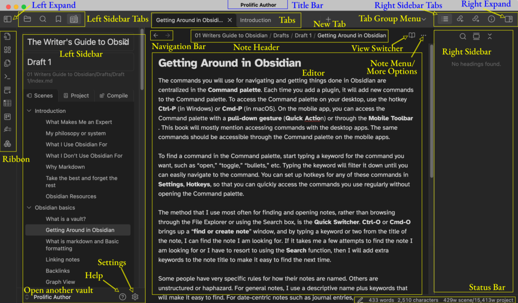 Obsidian UI Labels | pdworkman.com obsidian graphic user interface