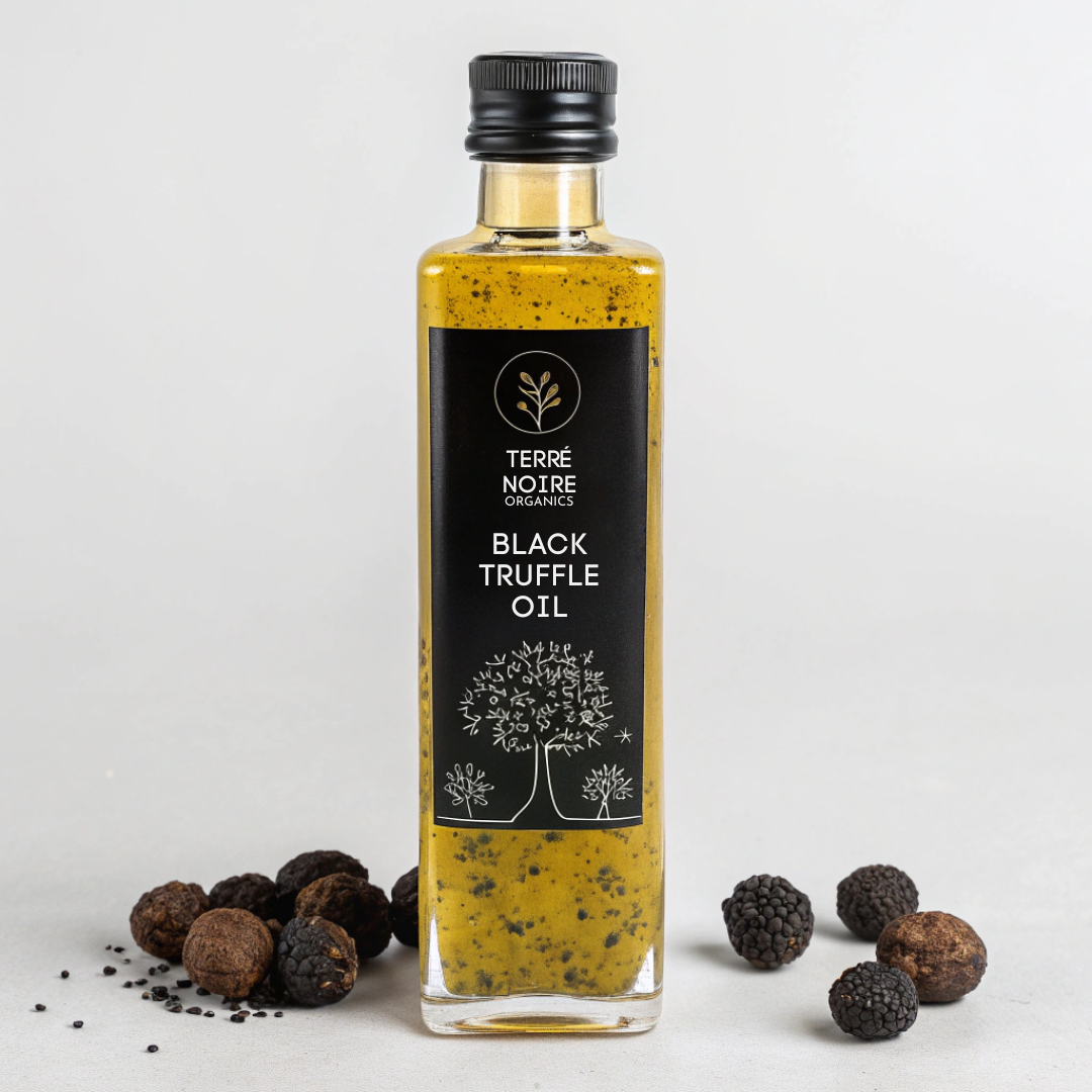 a bottle of black truffle oil