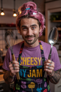 Frankie Delaney, food truck proprietor with pink hair