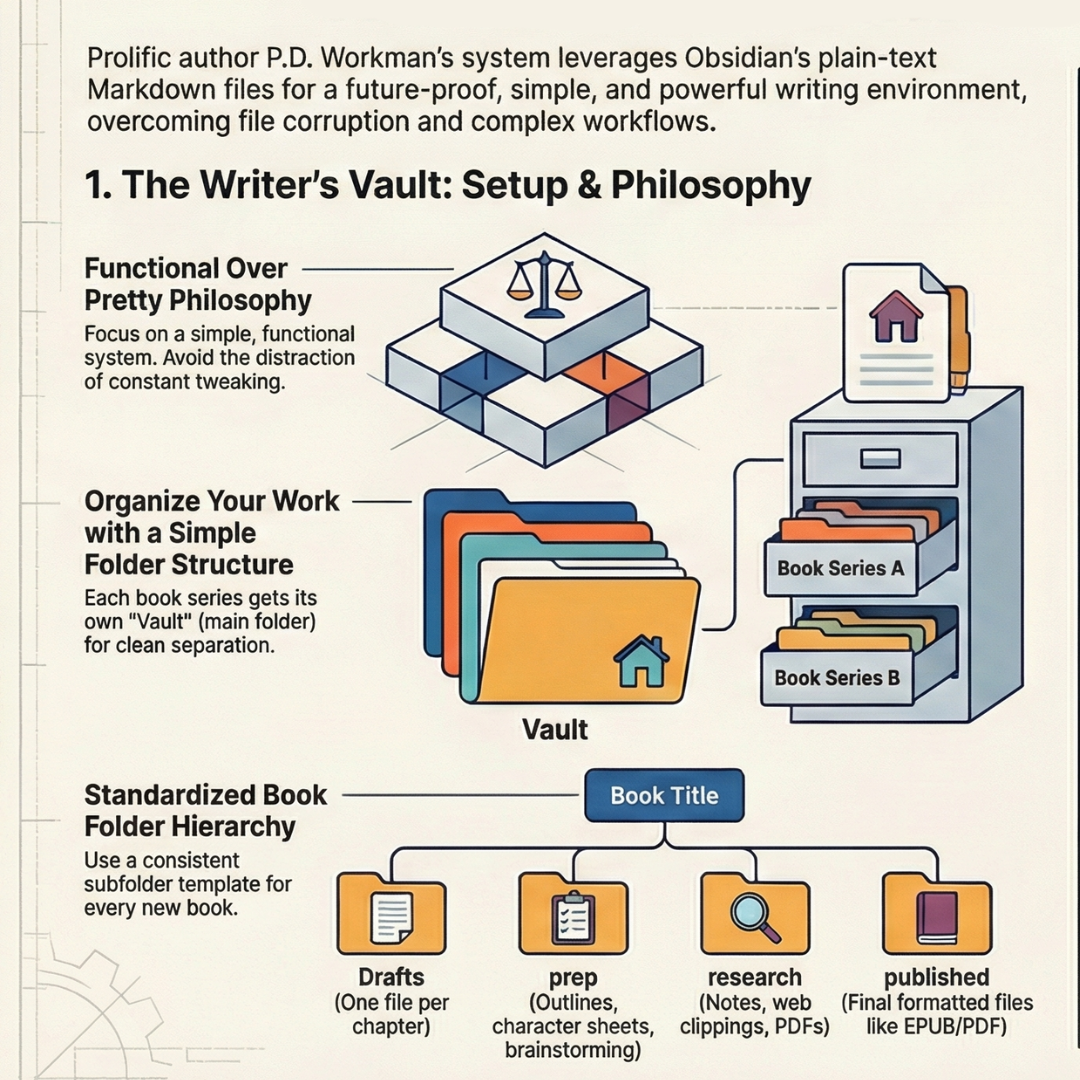 Infographic for PD Workman Obsidian workflow