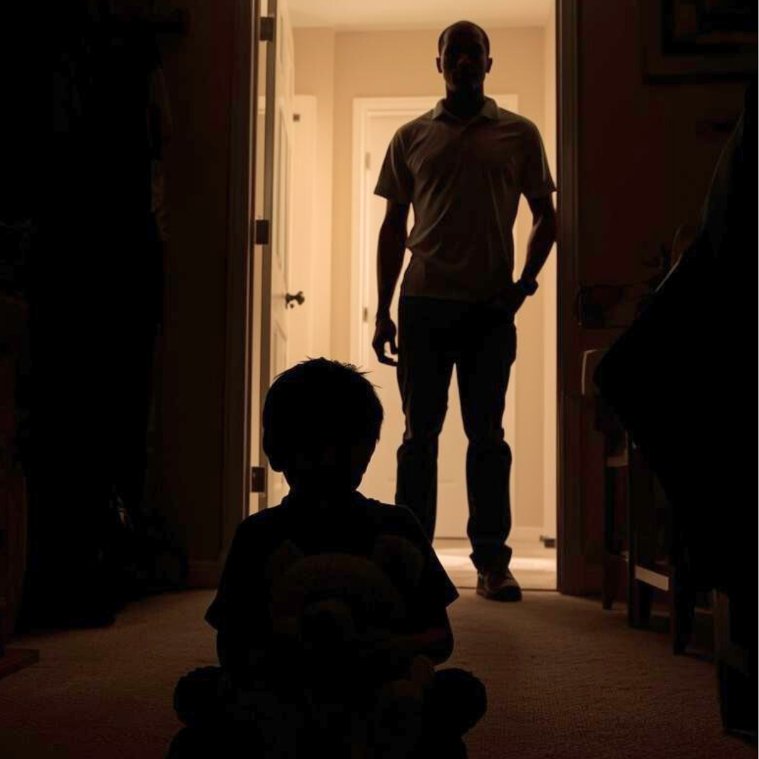 boy with teddy bear and zachary goldman silhouette