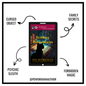 Trope graphic for breaking unboundaries - cursed object, family secrets, psychic sleuth, forbidden magic