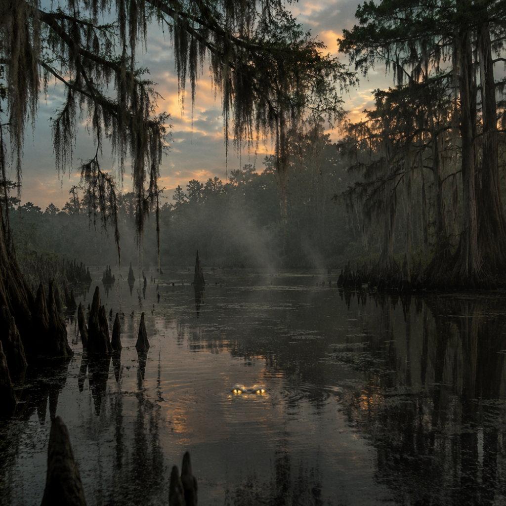 everglades at twilight something menacing in the water