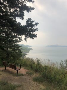 Parkland beside the Glenmore Reservoir.
