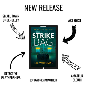 Strike Bag themes: small-town underbelly, art heist, detective partnership, and amateur sleuth.